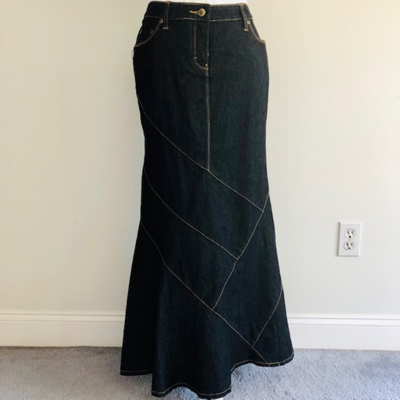 bisou bisou denim mermaid skirt